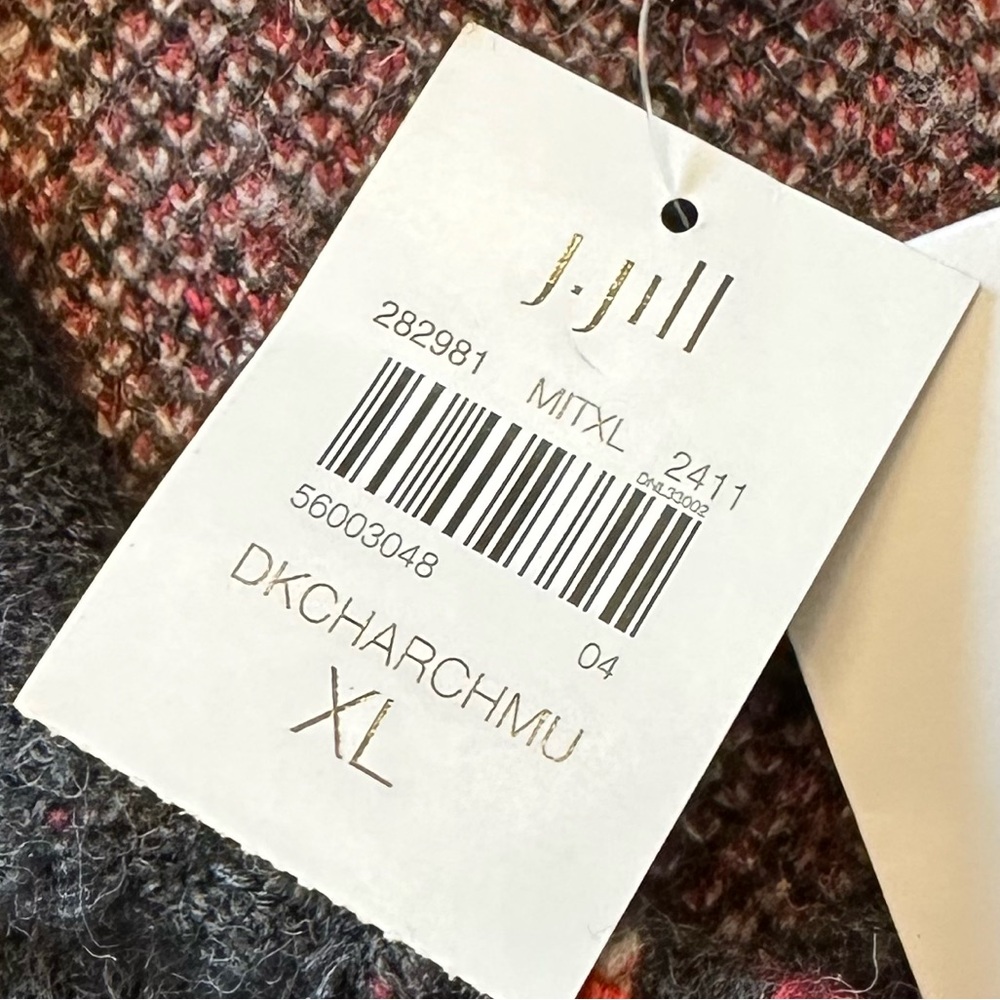 ☀️ New! J. JILL Plaid Sweater Cardigan Jacket - Picture 12 of 12